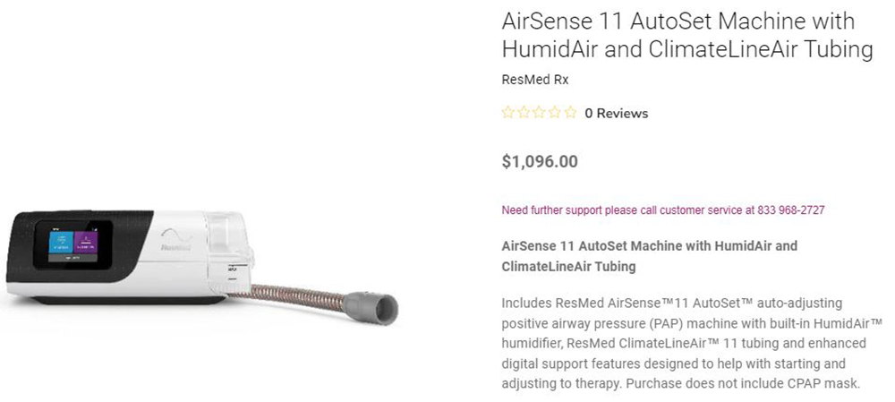 ResMed adds AirSense 11 to e-shop 