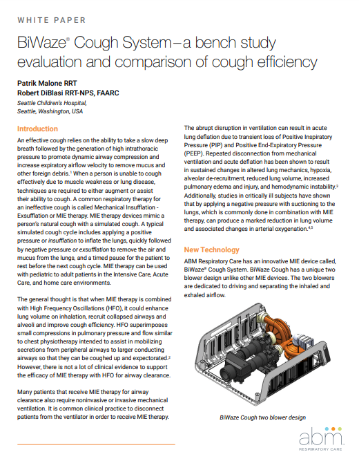 BiWaze® Cough System–a bench study evaluation & comparison of cough efficiency